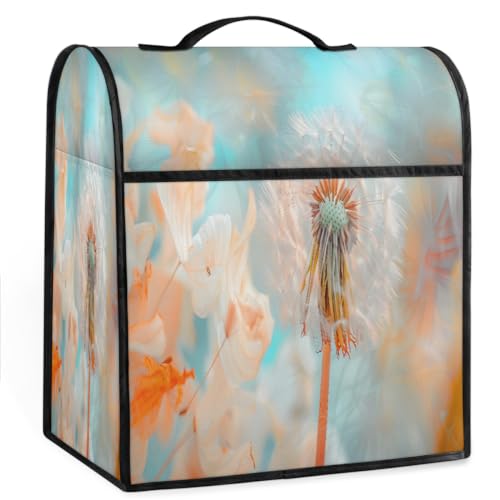 Coffee Maker Cover Flower Dandelion Kitchen Appliance Covers Small Appliance Covers Blender Cover Juicer Cover Dust Covers for Kitchen Appliances with Top Handle and Pockets,Washable,B676