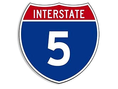Autocollant Interstate 5 California en vinyle dore impermeable resistant aux intemperies auto