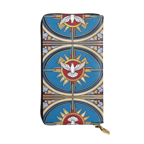 Stylish holy spirit christia Printing Leather Wallet - Long Clutch for Women, RDurable Material, 12 Card Slots, Zipper Compartments