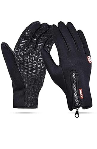 Preisvergleich Produktbild Unisex Fahrradhandschuhe Touchscreen Wasserdicht Fahrradhandschuhe Winddicht Thermo Sporthandschuhe Silikon Anti-Rutsch Winter Fahren Handschuhe für Radfahren, Fahren, Camping, Wandern, Angeln (L)