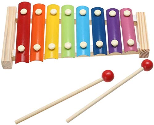 MINASAN Xylophone 3 en 1 Montessori Jouet éducatif en bois pour enfants à partir de 1 an, multicolore, taille unique Cover