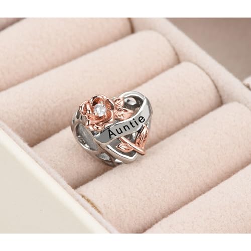 Charm de corazón para mamá y abuela que celebra la unión familiar eterna 5