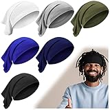 SATINIOR 6 Pieces Unisex Spandex Dreadlocks Bands Elastic Long Hair Dreads Head Wraps Braids Bonnet Tubes Solid Colors Tube Headbands for Men Women Hair, (Classic Color)