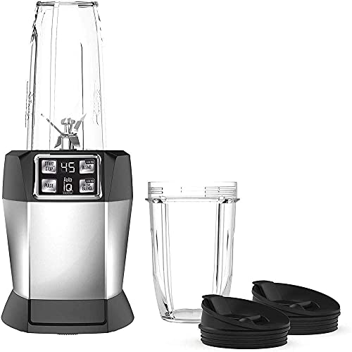 IW.HLMF Alimente con Base Auto-IQ de 1000 vatios para Batidos y Batidos de Jugo Licuadora Personal de 18 y 24 onzas Negro Plateado Baibao