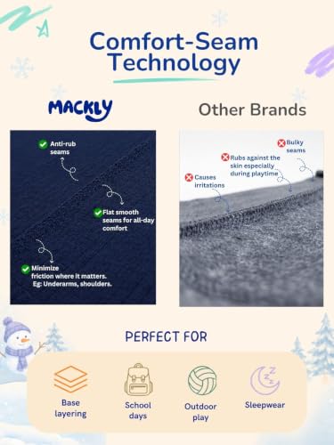 Image of mackly Kids Thermal Set for Boys, Cotton Full Sleeve Winter Wear | 1 Pack