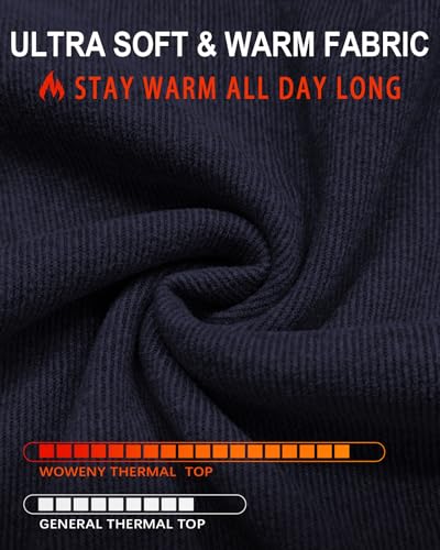 WOWENY Thermal Shirts for Women V Neck Fleece Lined Long Sleeve Base Layer Soft Warm Underwear Tops Cold Weather2