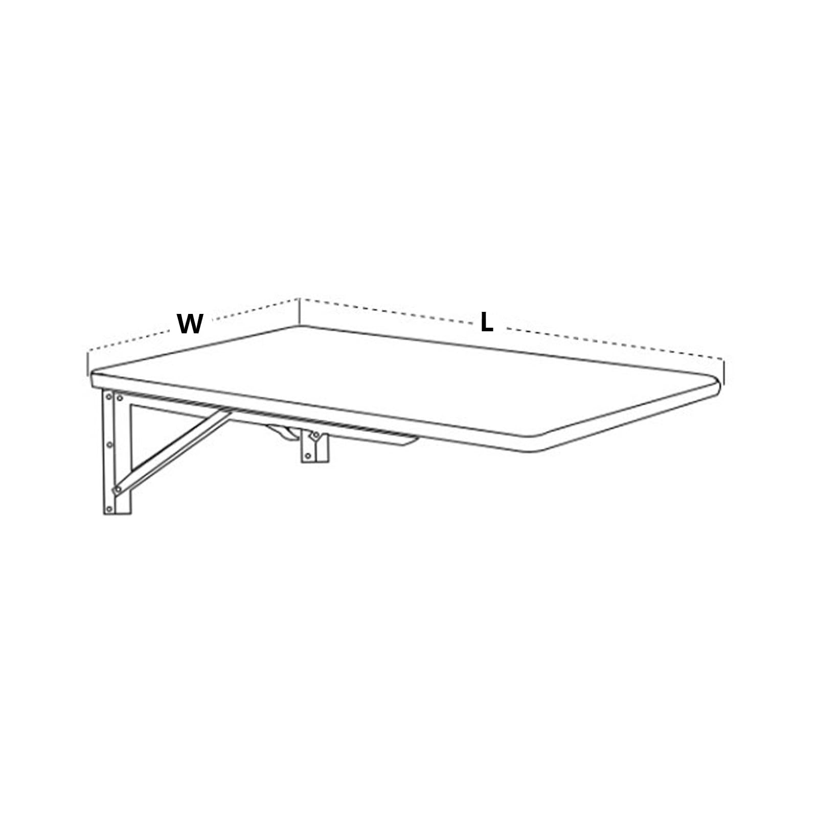 Opklapbare Wandtafel Murphy Bureau 90x30 Cm Grijs - Inklapbaar Werkblad Voor Kleine Ruimtes