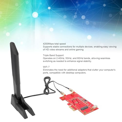 Carte Wi-Fi 7 PCIe avec antenne 10 DB pour un réseau PC stable et rapide - 2