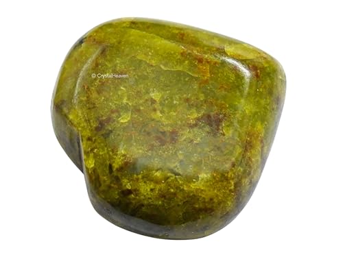 Image of Crystal Heaven Certified Green Opal Heart Palm Pebbles Stones For Anxiety Stress Relief Massage - Aaa Grade Original Healing Gemstone Agate Heart Palm Stone For Yoga Meditation Spiritual