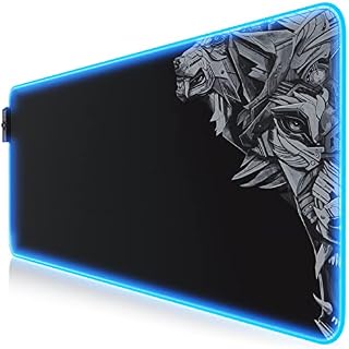 TITANWOLF XXL RGB Gaming Mouse Pad - 800x300mm - Mouse Mat - XXXL Extended Large LED Mousepad - 11 Multi colors and effect modes - Non Slip Base - Computer Keyboard Mice Mat for Macbook PC - Black