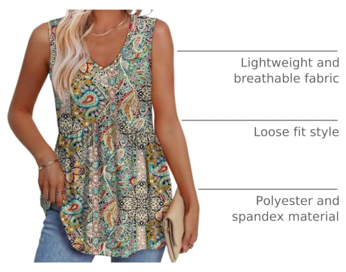 Image of OFEEFAN Womens Tank Tops 2025 Flowy Peplum Tops for Women Dressy Sleeveless V Neck Babydoll Tank Tops