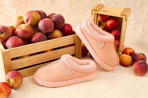 Image of Fireside by Dearfoams Women's Greta Genuine Shearling Clog Slippers, 100% Natural Suede Clogs for Outdoor & Indoor