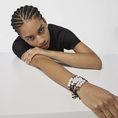 Tous Sterling Silver Bracelet For Women With Pearls & Bear Motif, Pearl Size 9.0 Mm Nudos Collection #TOP3