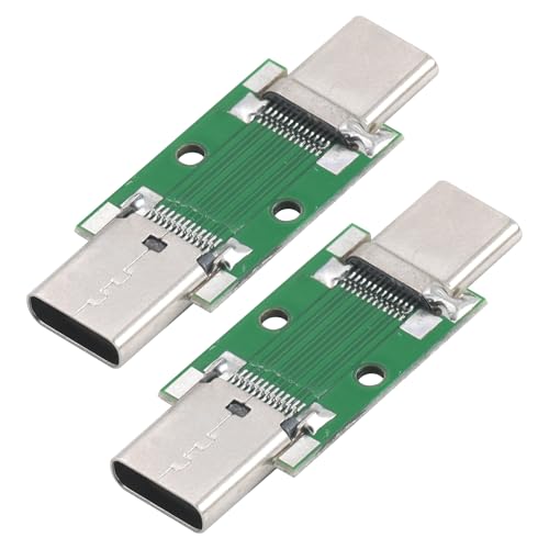 2 piezas Conector USB Tipo C macho a hembra para pruebas PCB miniatura 1