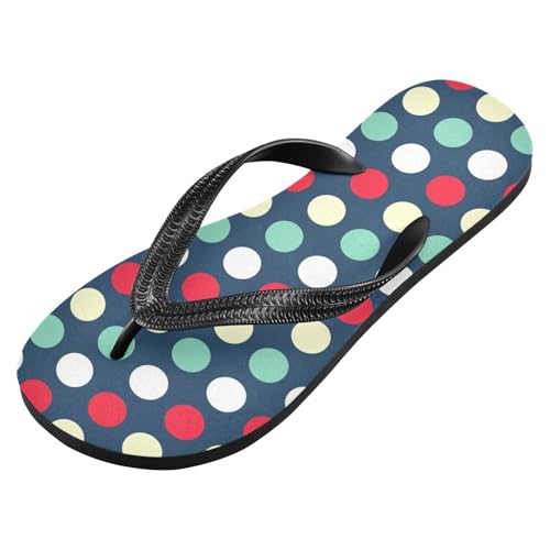 Red Green Polka Dot Flip Flops for Beach Thong Sandals Anti-slip Lightweight Beach Shoes for Summer Swim Travel2