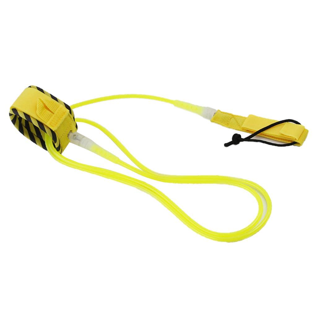 Amagogo Surfboard Leash, Robustes 6 Mm Surfboard Beinseil mit Doppelten Wirbeln, Rostfrei, Gelb 8 Fuß