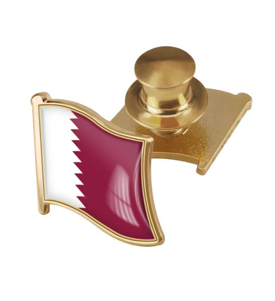vmcoatdu Country Flag Backs Locking Pin Keepers Locking Clasp Pin Badge International Travel Brooch Metal Alloy Souvenir Pin 0.75x0.7 Inch Small Pin