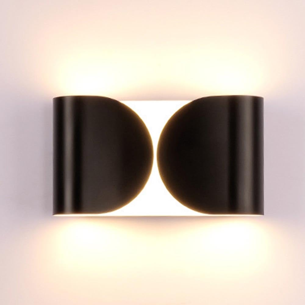 SXSCARKX Modern Wall Sconces, Up and Down Mount Light, Black Metal Lighting Fixtures, Mid Century Industrial Lamp for Living Room Bedroom Hallway Stairway Corridor