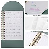 Thboxes A5 Notebook Lined, 300 Pages A5 Notepad Spiral Notebook, 100GSM Thick Paper Hardback Notebook for Women Men Office School, 24 Labels, 15 X 21.5 cm, Dark Green - Image 5