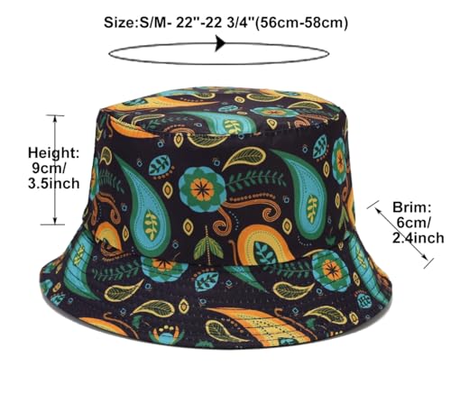 Image of Quanhaigou Bucket Hat for Men Women,Packable Reversible Printed Sun Hats,Fisherman Outdoor Summer Travel Hiking Beach Caps
