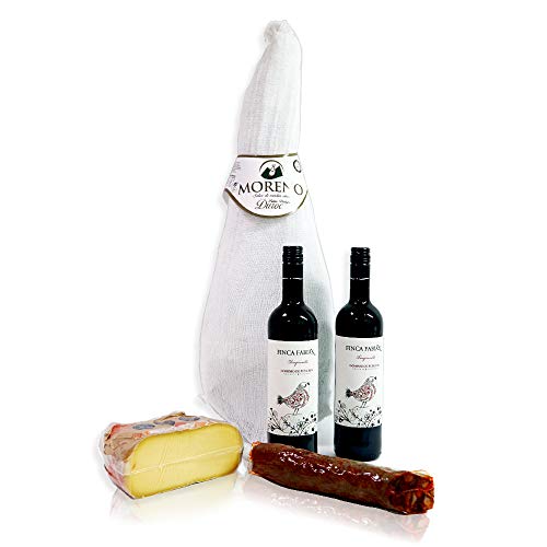 LOTE GOURMET CON PALETA SERRANA + VINOS, QUESO Y CHORIZO IBÉRICO