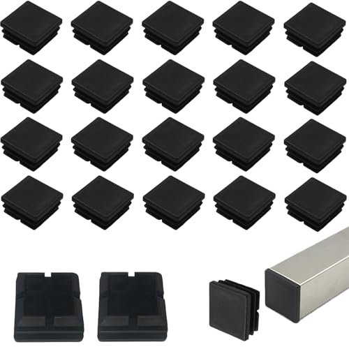Image of 30 Pack Tubing Plug, 1Inch Square Plastic Plug Insert, tubing end Cap, Durable Chair Glide,it fits 1 inch Outside Diameter Square tubing