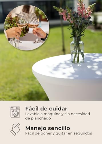 Miniatura 6 de Gräfenstayn Juego De 5 Diana Fundas De Barra Extensible Con Sello Oeko-Tex, Refuerzo En La Zona De Los Pies, En Muchos Colores Y Tamaños Ø60-65cm Ø70-75cm Ø80-85cm Blanco, Ø60-65cm