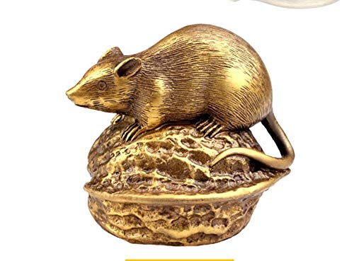 Statue rat du zodiaque en cuivre Kelieqa sculpture artisanale feng shui