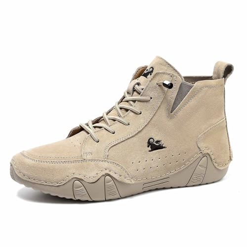 Generisch 2025 Botines de Invierno Alto Casual al Aire Libre Cómodo Ligero Zapatos Senderismo Duraderos Sin Suela, caqui, 46 EU