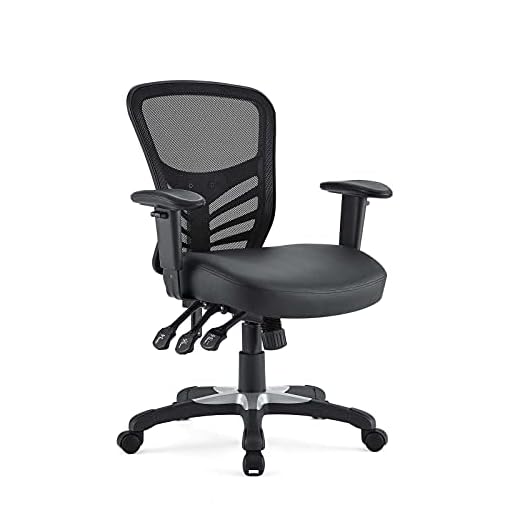 Modway Articulate Mesh Office Chair with Fully Adjustable Black Vinyl Seat