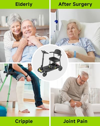 Image of SCOOTNGO Mobility Scooters for Seniors & Adults 4 Wheel Travel Mobility Scooter Airline Approved with Two Batteries, Lightweight, Foldable, No Assembly Needed (Black Yellow, Dual Batteries)