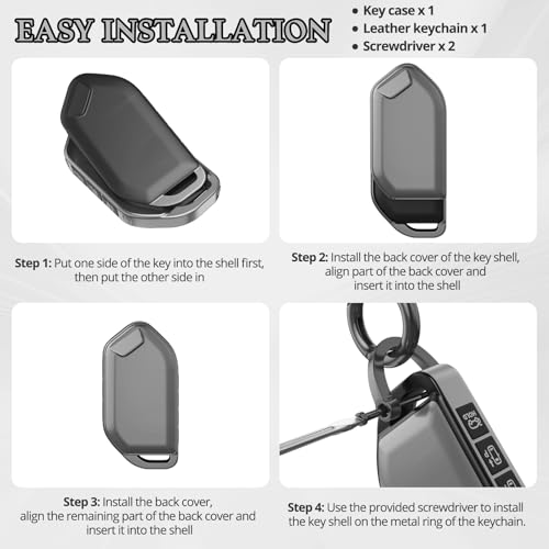 Image of for Kia Key Fob Cover Accessories,Matte TPU Material, with a Cute Leather Keychain,for Telluride,Carnival,K5 gt line，K5，Forte，K4，Sorento, Sportage and Other Models. (Matte Gray, Model-1)