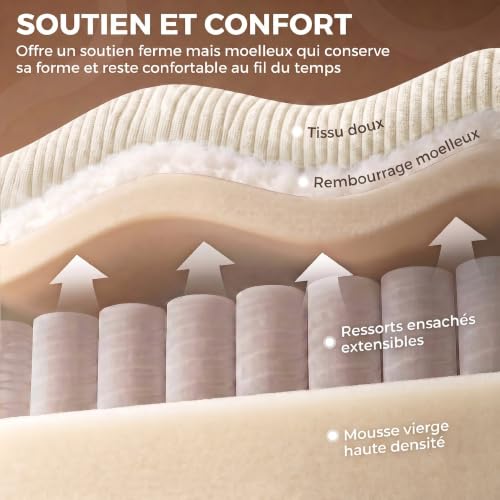 Canapé 3 places velours côtelé crème 225 cm HOMCOM