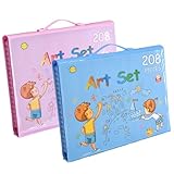 Tragbarer Deluxe-Kunstkoffer – 208 Stück, Malstifte, Buntstifte, Professionelles Malset | Vielseitiges Künstlerzubehör, Reisestudio, College-Geburtstagsgeschenk, Künstlerset, Kreatives Hobbyzubehör. Z