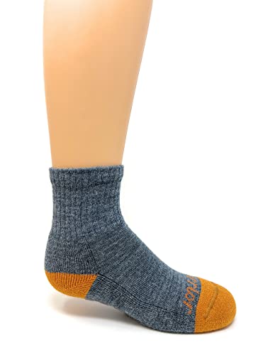 WARRIOR ALPACA SOCKS - Children's Comfort Cushioned Retro Solid Quarter Crew - Unisex with Non-Skid Alpaca Appliqués2