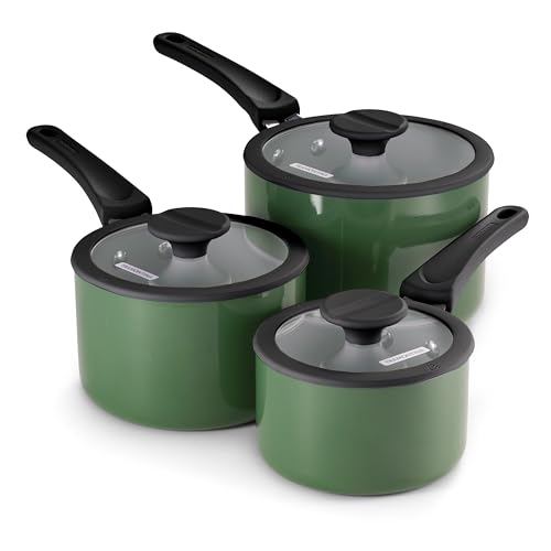 Image of Tramontina Ceramic Non Stick 6-Piece Nesting Sauce Pan Set - Green