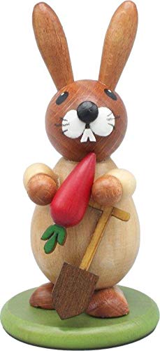 Coffre au trésor de Pâques Rudolphs objet d'art en bois naturel sur socle de hauteur 9 cm