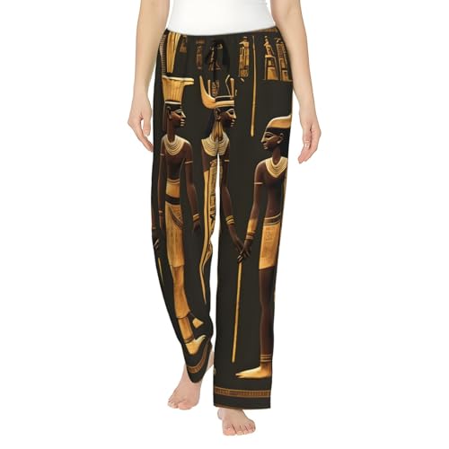 Pantalon de pyjama femme en polyester doux ample doté de grandes poches latérales