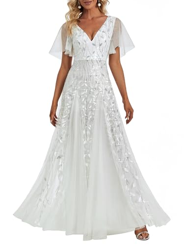 Ever-Pretty Women's Sequin Formal Dress Sparkly V-Neck...