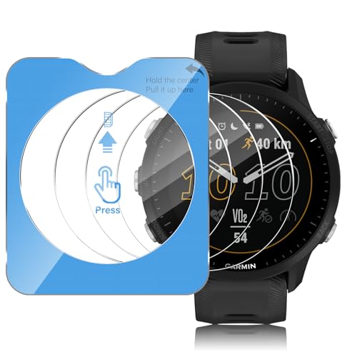 3 Pezzi Pellicola Protettiva per Garmin Forerunner 955 Vetro Temperato 9H Film HD Schermo Antigraffio Senza Bolle Con Posizionatore Ausiliario Trasparente
