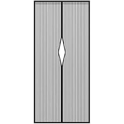 Mosquiteras Para Puertas De Autocaravanas WISKEO Mosquitera para Puerta Autocaravana Magnetica Varios Tamaños Cortina Adhesiva Protección de Insectos Pantalla Dejar Pasar El Aire Terraza Cocina - Negro 80x180CM