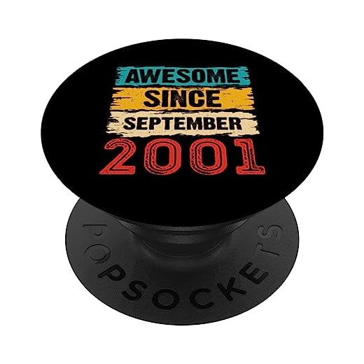 Regalos de cumpleaños número 22 de 22 años desde septiembre de 2001 PopSockets PopGrip Intercambiable