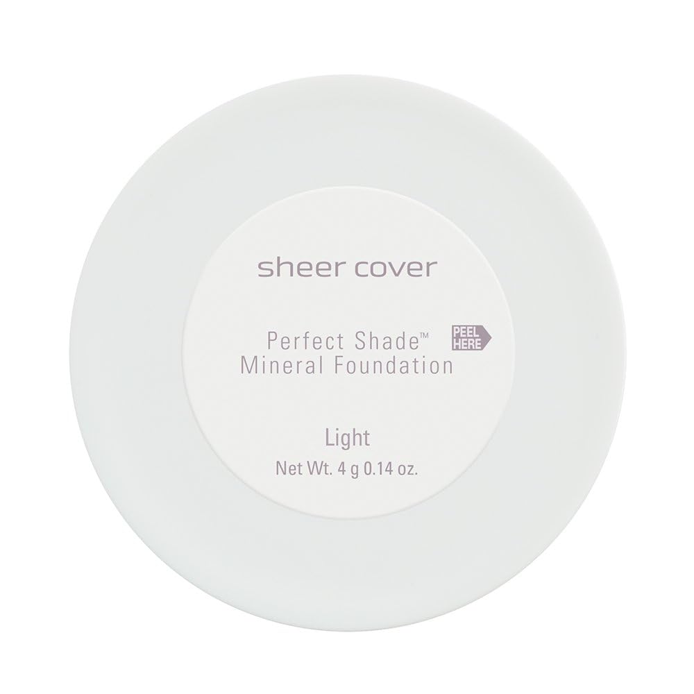 Sheer Cover Perfect Shade - Mineral Foundation Makeup Kit w/ Free Brush - Light/Fair Shade - Powder Makeup, Best Full Coverage Foundation 4 Grams
