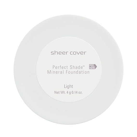 Sheer Cover Perfect Shade - Mineral Foundation Makeup Kit w/ Free Brush - Light/Fair Shade - Powder Makeup, Best Full Coverage Foundation 4 Grams