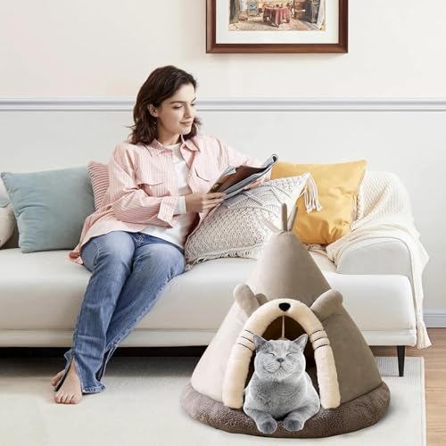Lit-cave for chat lavable pour protéger votre animal du froid - 8