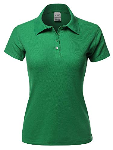 A2Y Women's Basic Casual Essentials 4-Button Junior-Fit PK Cotton Pique Polo Shirt2