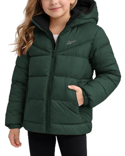 Image of Reebok Girls Winter Coat - Heavyweight Quilted Sherpa Lined Parka Puffer Jacket - Warm Winter Jackets for Girls