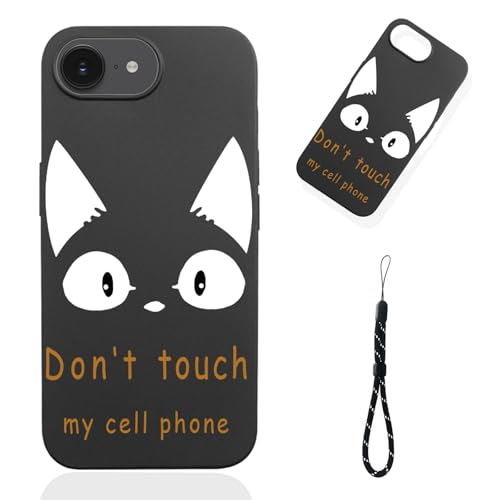 FOR iPhone 16e ケース シリコンTPU 薄型 耐衝撃カバー スマホ かわいい 人気 オシャレ スリム磨り表面 柔軟性 擦り傷防止 FOR iPhone 16e 用の用のスマートフォン専用保護ケース (Don't touch my cell p