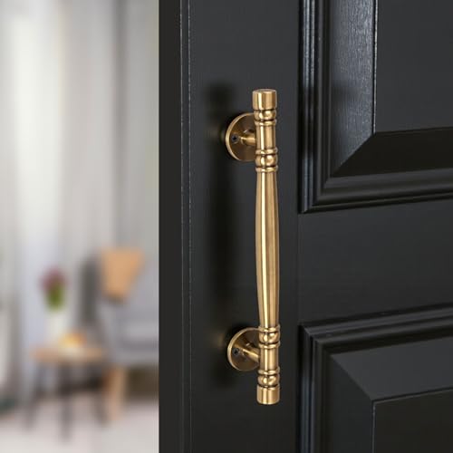 Image of VOLO Main Door Pull Push Handle | Premium Finish, Strong Grip Entrance Door Handle for Home Office Wooden Doors (Pack of 2 Pieces, Antique Brass, 8 Inch (200MM))