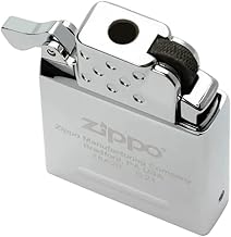 Zippo - Rechargeable Windproof Gas Lighter with Yellow Flame 65815, Made of Metal with 'Click' feature, Silver Colour, Excellent Gift Idea